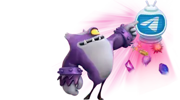 Изображение с маскотом Gama онлайн-казино, указывающим на иконку Telegram, окруженную драгоценными камнями, представляющее эксклюзивные предложения, доступные через платформу Telegram.